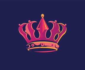 crown illustration mascot logo