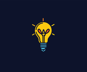 lightning bulb logo design template