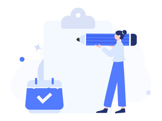 Invite friends to conduct questionnaire flat vector concept operation hand drawn illustration
