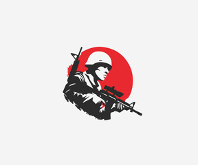 soldier logo design template