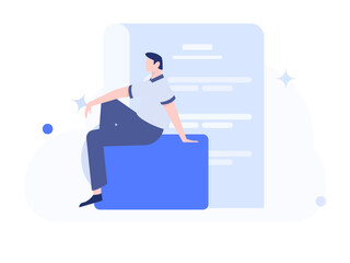 Invite friends to conduct questionnaire flat vector concept operation hand drawn illustration
