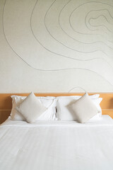 beautiful and comfortable pillows decoration on bed