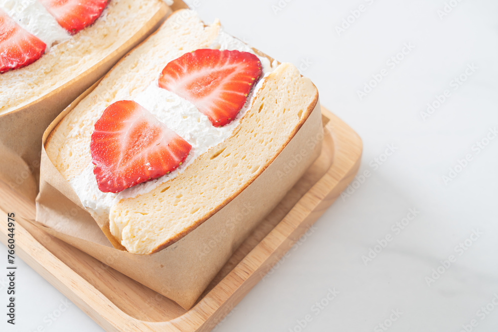 Sticker pancake sandwich strawberry fresh cream