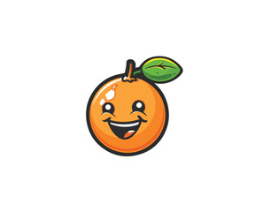 orange fruit mascot logo design