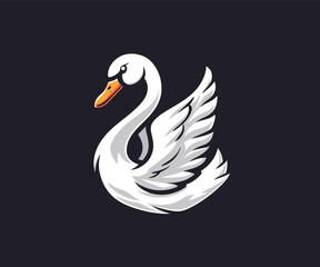 swan mascot logo illustration