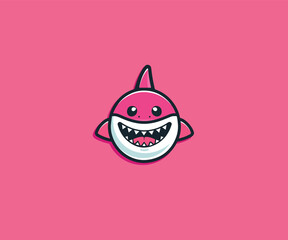 cute shark mascot logo