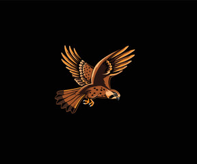 owl flying logo mascot