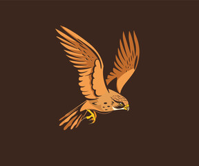 owl flying logo mascot