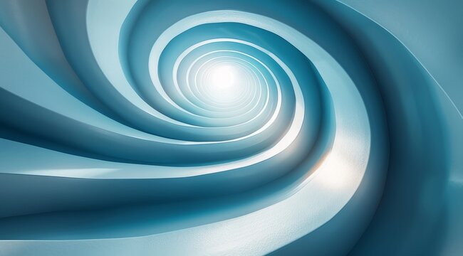 Cool Tones Spiral Tunnel Illusion in Abstract Style