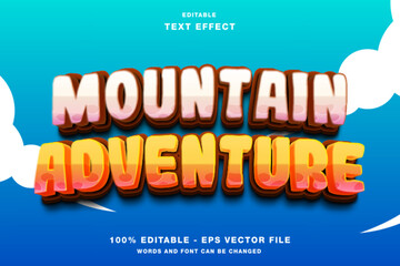 Mountain Adventure 3d Editable Text Effect Template Style Premium Vector