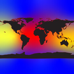 map of the world with heat index colors