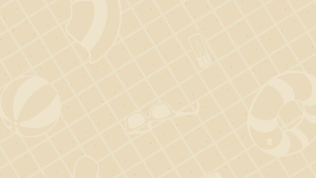 Travel and Tourism 2D Animated Background, with Beach item,4K Motion Graphics Video Element