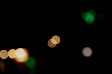 Colored lights intentionally out of focus to achieve the Bokeh effect.