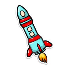 Launching spaceship rocket illustration art

