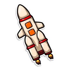 Launching spaceship rocket illustration art

