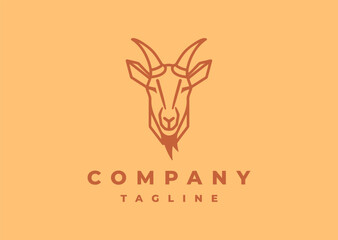 Goat head logo design vector icon illustration