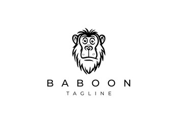 Baboon logo design vector icon illustration