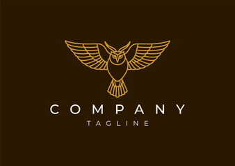 Luxury Owl logo design vector icon illustration