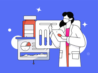 Medical characters fighting the epidemic flat vector concept operation hand drawn illustration
