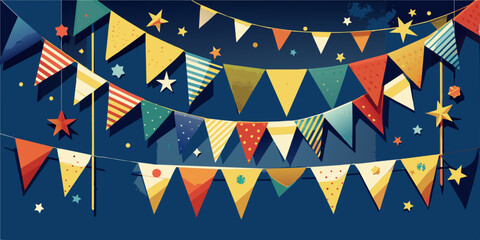 Party Time! Celebrate with Our Bright Birthday Vectors background and poster