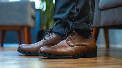 A professional work shoe that merges comfort with corporate style, featuring a patented cushioning 