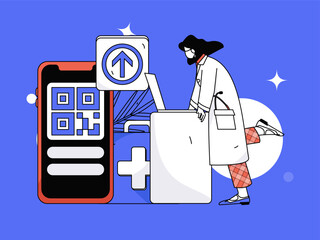 Medical characters fighting the epidemic flat vector concept operation hand drawn illustration
