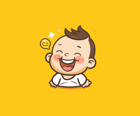 cute kids mascot logo