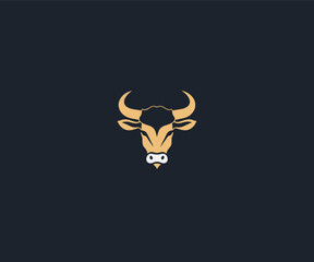 cow head logo design template