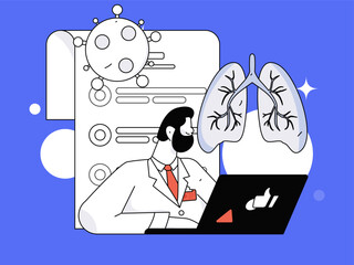 Medical characters fighting the epidemic flat vector concept operation hand drawn illustration
