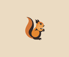 cute squirell logo design template