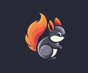 cute squirell logo design template
