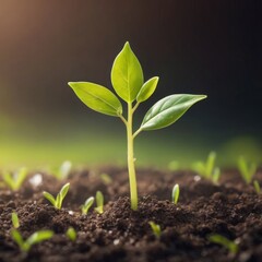 green sprouts growing from the soil