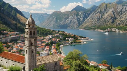 Kotor is a city located in Montenegro. - obrazy, fototapety, plakaty
