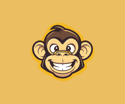 smiles monkey mascot logo