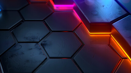 Minimalistic technical back with illuminated edges