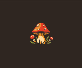 mushroom logo design template