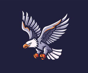 bald eagle hawk logo design mascot