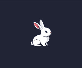 cute rabbit logo design template