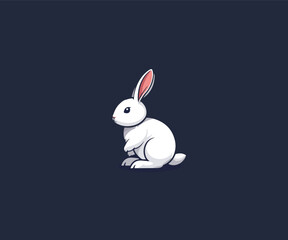 cute rabbit logo design template