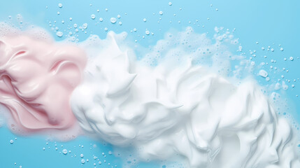 Obraz premium Bubble background with laundry, cleaning service concept