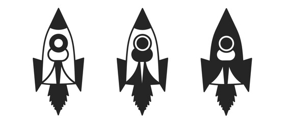 Fototapeta na wymiar Rocket icon on white background. Vector logo rocket illustration.