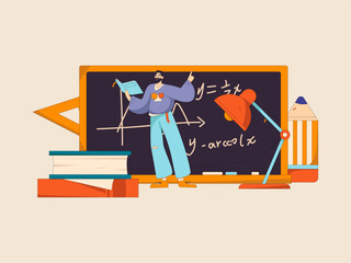 Character reading quietly vector concept operation hand drawn illustration
