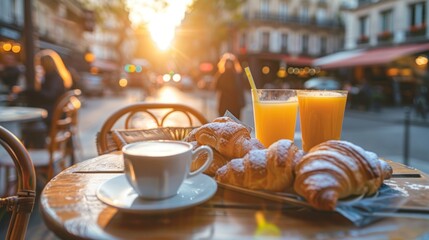 An early morning breakfast at a Paris 
