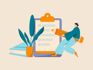 Character reading quietly vector concept operation hand drawn illustration
