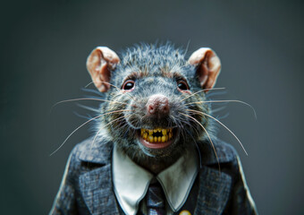 Mangy rat politician with yellow teeth