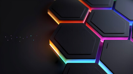 Abstract glowing geometric shapes background