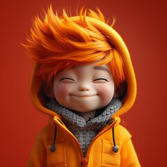 A mischievous 3D cartoon character illustration winking at the camera against a vibrant, solid-colored backdrop, full of personality and charm - obrazy, fototapety, plakaty