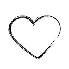 Stylized outline drawn heart shape of charcoal brush stroke. Black Day greetings design concept