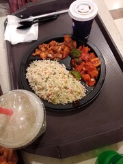 Chinese fried rice with chicken chowmein