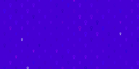 Light Purple, Pink vector background with woman symbols.